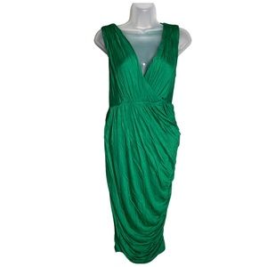 Anthropologie Deletta Ruched Green Dress